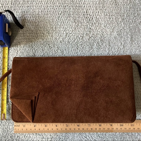 EUC Authentic 1970s/80s Vintage/Retro Brown Suede Leather Purse, Slim/Sleek - Picture 6 of 8